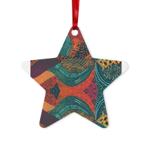 Load image into Gallery viewer, Kente Kaleidoscope| African Wax Print | African Pattern| Metal Hanging Ornament
