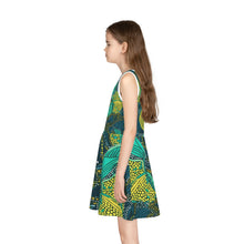 Load image into Gallery viewer, | Zanzibar Zest | African Batik Wax | Girls&#39; Sleeveless Sundress | Girls African Print Dress | African Batik Wax Print |
