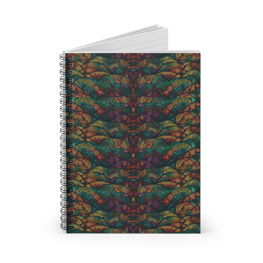 Shona Splendor | Spiral Notebook | Ruled Line | African Wax Print | Green, Blue|