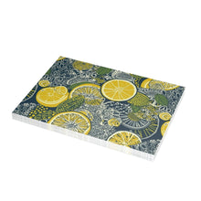 Load image into Gallery viewer, Lemons and Leaves: Lemonade brunch Blue Postcard Bundles |envelopes included | African Wax Print |
