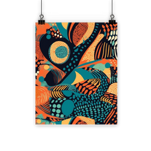 Load image into Gallery viewer, Serengeti Sunset | African Wax Print | Bold Elegance: Vibrant African Batik | Classic Poster Print |
