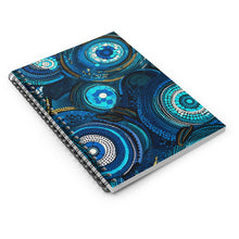 Load image into Gallery viewer, Hausa Hues | Spiral Notebook | Ruled Line | African Wax Print | Blue, White | Journal
