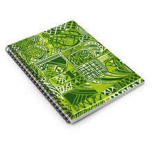 Load image into Gallery viewer, Sankofa Splendor | African Wax Print | Green Tribal Spiral Notebook - Ruled Line | Journal
