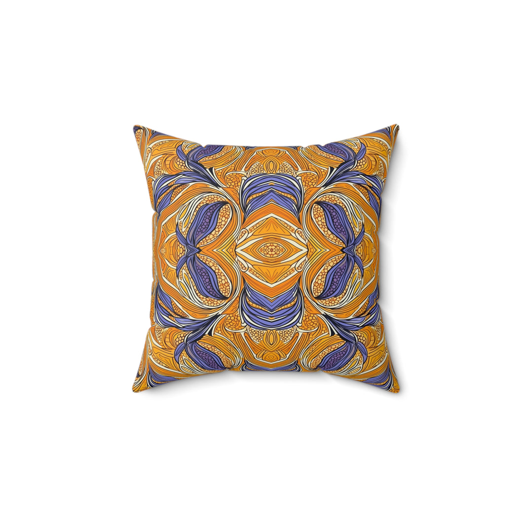 Semi | Spun Polyester Square Pillow | African Wax Print |