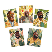 Load image into Gallery viewer, Black &amp; Bold Collection:  Black Men Bundle Multi-Design Greeting Cards (5-Pack)
