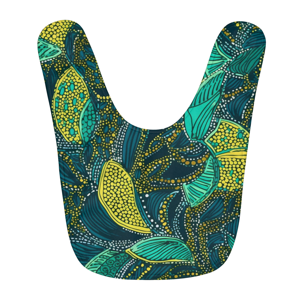 | Zanzibar Zest |  African Wax Print | Fleece Baby Bib | African Pattern|