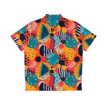 Load image into Gallery viewer, Kalahari Kaleidoscope | Men&#39;s Hawaiian Shirt | African Wax print |  Up to 5x| Blue, Orange |
