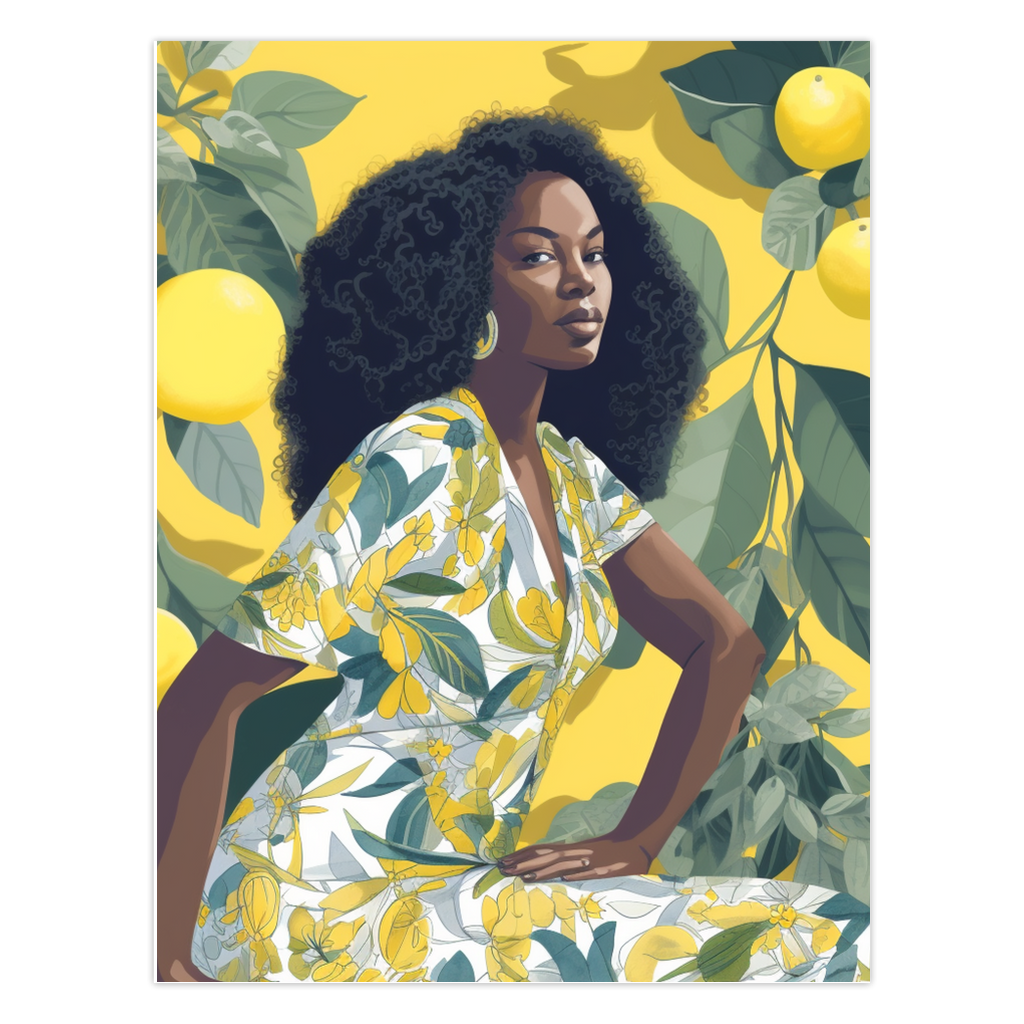 Lemon Zest| Express Self-Love with  Lemon Zest Collection| Folded Blank Greeting Cards | Black Women| African American| Greeting Card