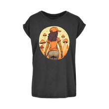 Load image into Gallery viewer, Mushroom Magic | Black Girl Wonder Lust | Women&#39;s Extended Shoulder T-Shirt XS-5XL
