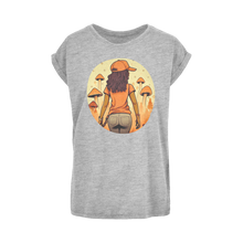 Load image into Gallery viewer, Mushroom Magic | Black Girl Wonder Lust | Women&#39;s Extended Shoulder T-Shirt XS-5XL
