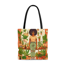 Load image into Gallery viewer, Plant Mom Collection | Peach Dream | Tote Bag | Black Woman | By Her Beloved Plant Babies
