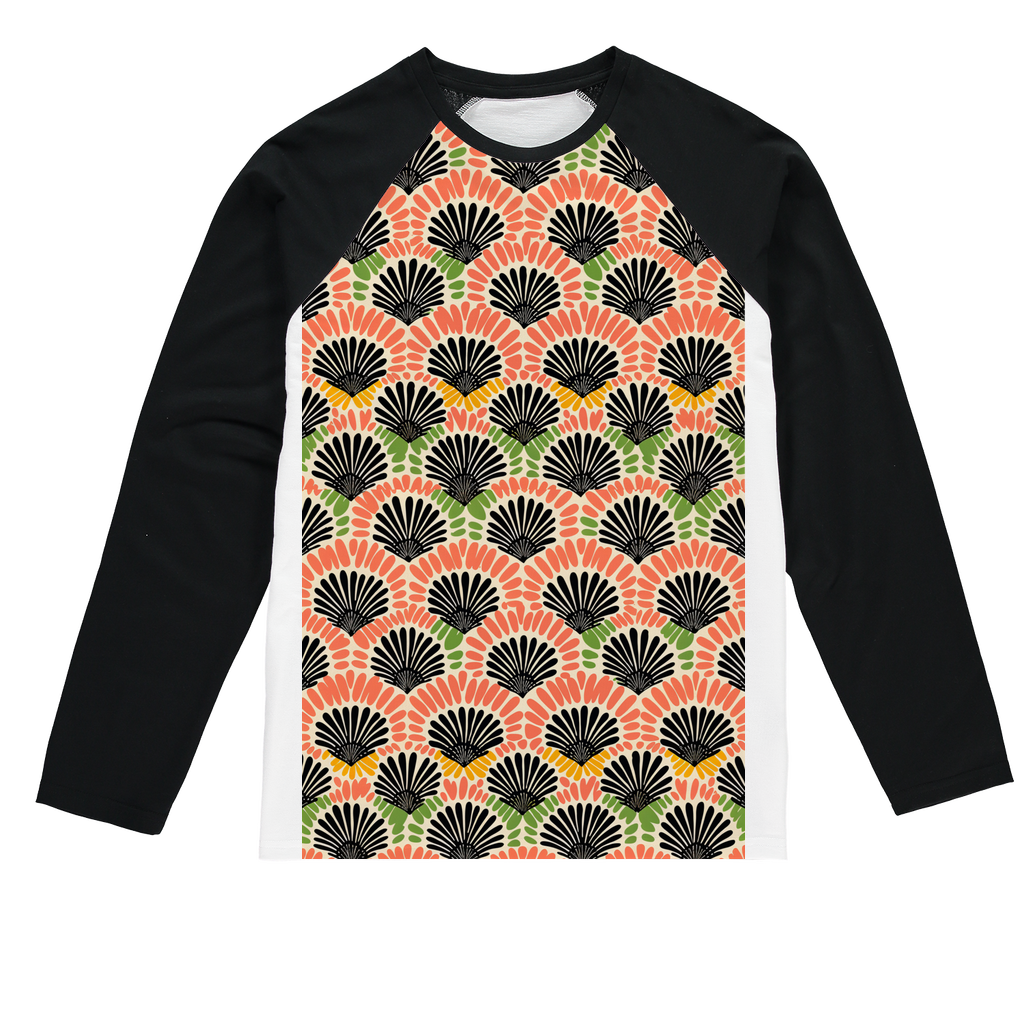 Adire Allure | African Wax Print | Sublimation Baseball Long Sleeve T-Shirt