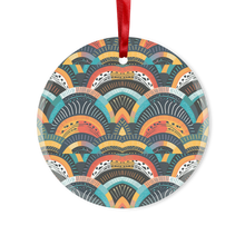 Load image into Gallery viewer, Zulu Warrior | African Wax print| Glass Hanging Ornament
