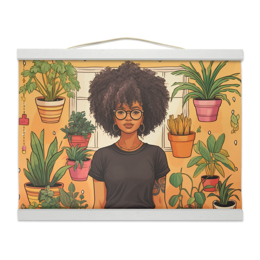 Plant Mom Collection | Tequlia Sunrise | Hanging Canvas Prints | Black Woman | By Her Beloved Plant Babies |