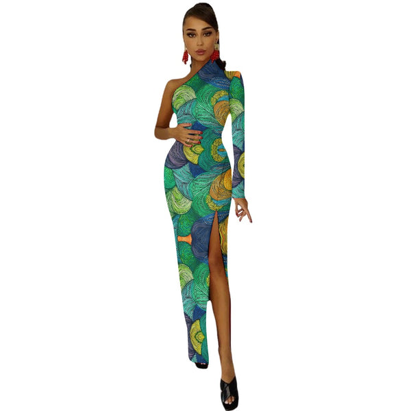 Bold and Glamorous African Print Bodycon Dress with Half Sleeves | Ideal for Celebrations| African Wax Pattern| Half Sleeve Slit Dress | Stand Out in Style