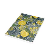 Load image into Gallery viewer, Lemons and Leaves: Lemonade brunch Blue Postcard Bundles |envelopes included | African Wax Print |
