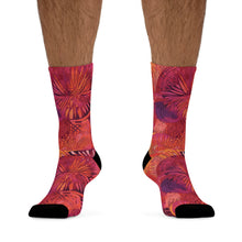 Load image into Gallery viewer, Serengeti Sunset| Recycled Poly Socks| African Wax Print| Pink, Orange, &amp; Purple |
