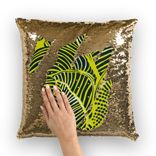 Load image into Gallery viewer, | Shweshwe Splendor | African Wax Print | Sequin Cushion Cover
