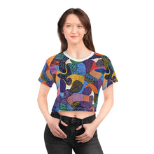 Load image into Gallery viewer, | Kiki | Crop Tee |  African Wax Pattern Crop Tee |  Lightweight and Breathable  Silky Fabric |
