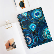 Load image into Gallery viewer, Hausa Hues | Spiral Notebook | Ruled Line | African Wax Print | Blue, White | Journal
