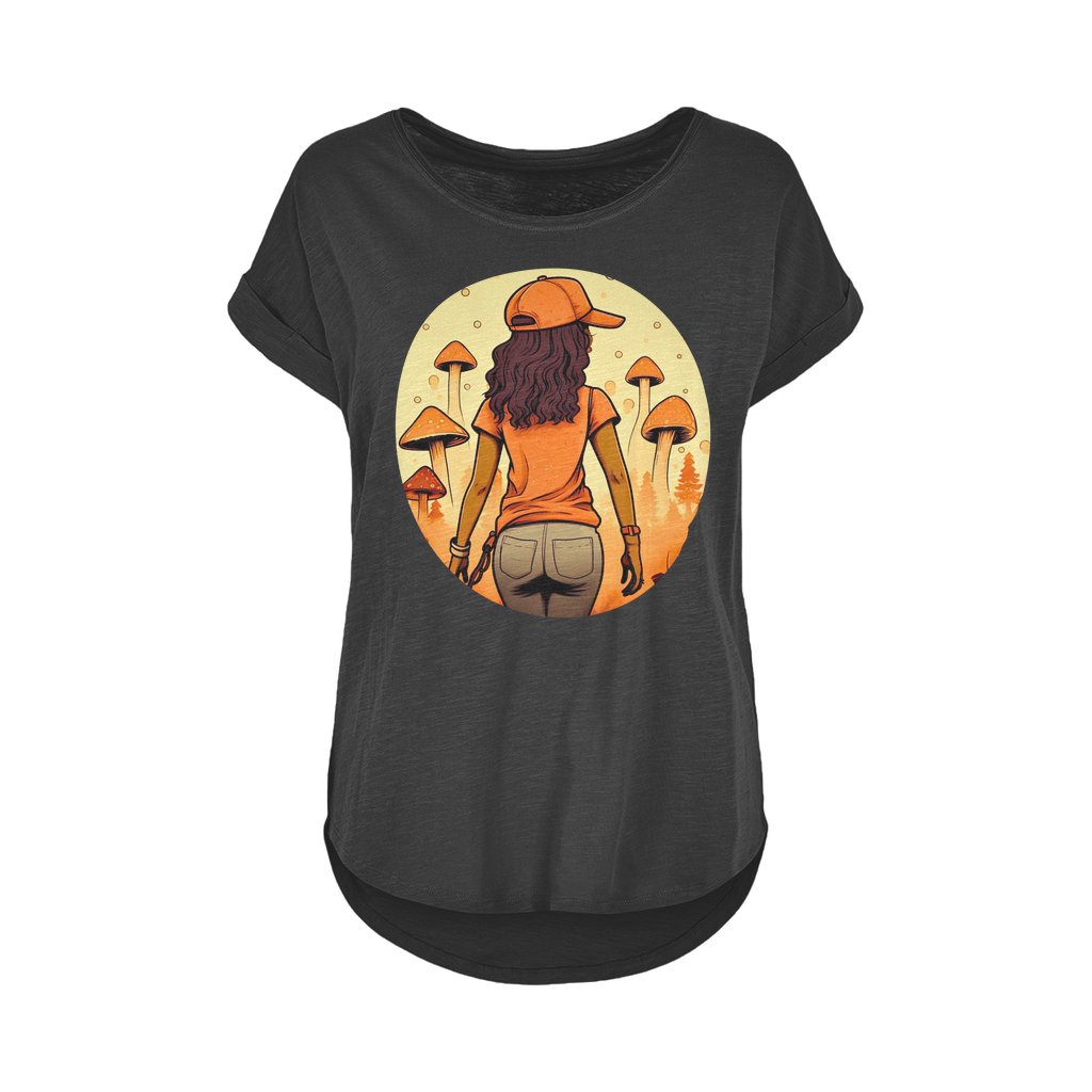 Mushroom Magic | Black Girl Wonder Lust | Women's Long Slub T-Shirt XS-5XL