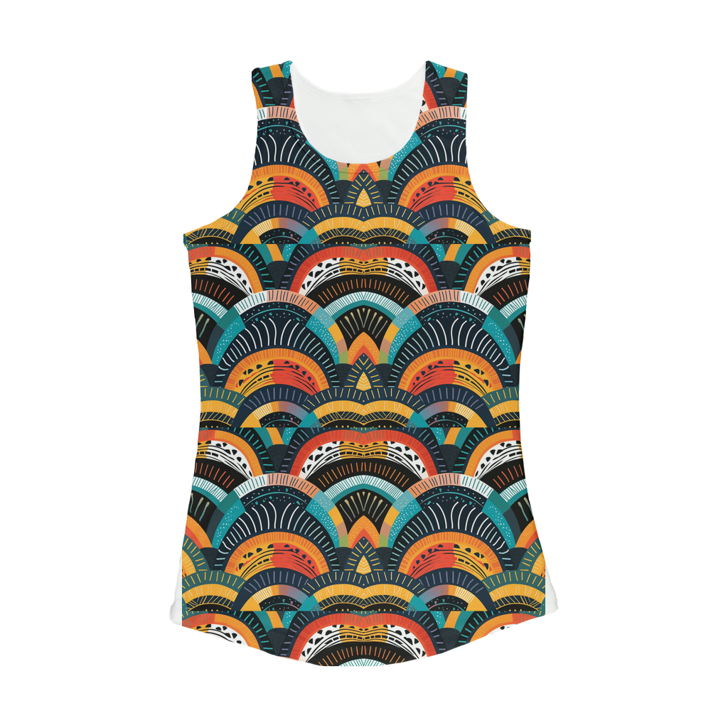 Zulu Warrior | African Wax print|  Women Performance Yoga Tank Top