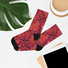 Load image into Gallery viewer, Serengeti Sunset| Recycled Poly Socks| African Wax Print| Pink, Orange, &amp; Purple |
