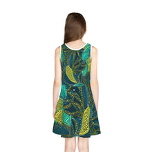 Load image into Gallery viewer, | Zanzibar Zest | African Batik Wax | Girls&#39; Sleeveless Sundress | Girls African Print Dress | African Batik Wax Print |
