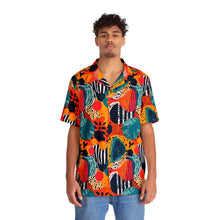 Load image into Gallery viewer, Kalahari Kaleidoscope | Men&#39;s Hawaiian Shirt | African Wax print |  Up to 5x| Blue, Orange |
