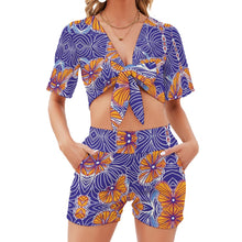 Load image into Gallery viewer, African wax batik Print | Separates| Two Piece  Romper Set| beach set| Engagement Party outfit| Bachelorette|
