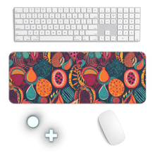 Load image into Gallery viewer, African Batik Print, Bold and Bountiful, Oranges, Fig, Passion Fruit, Black Owned - Teal, Plumb, Burt Orange | Gaming Mouse Pad |
