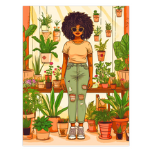 Load image into Gallery viewer, Plant Mom Collection | Peach Dream |  Folded Cards | Black Woman By Her Beloved Plant Babies |
