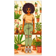 Load image into Gallery viewer, | Plant Mom Collection | Peach Dream | Flat Cards | Black Woman | By Her Beloved Plant Babies |
