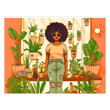 Load image into Gallery viewer, Plant Mom Collection | Peach Dream | Folded Cards | Black Woman | By Her Beloved Plant Babies |
