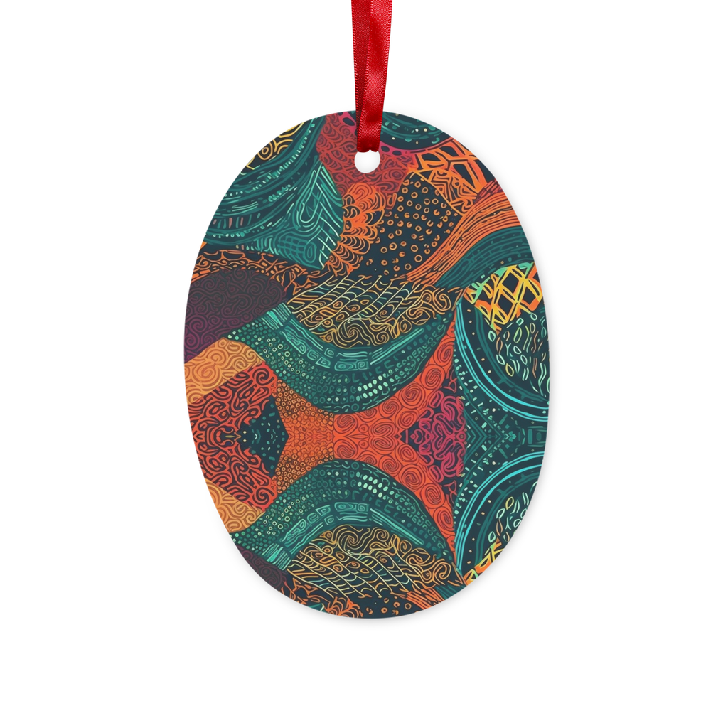 Kente Kaleidoscope| African Wax Print | African Pattern| Ceramic Hanging Ornament