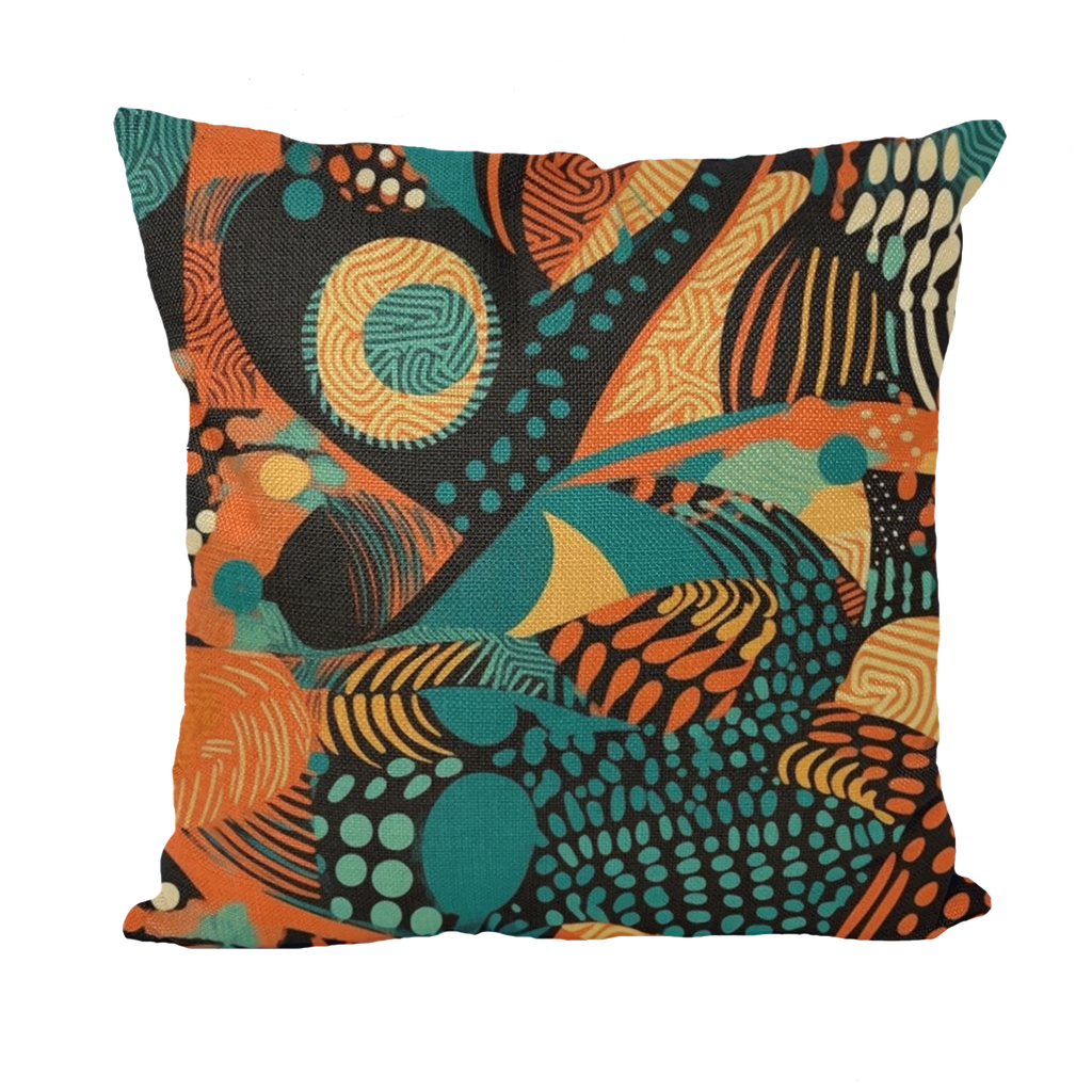 Serengeti Sunset | African Wax Print | Bold Elegance: Vibrant African Batik | Throw Pillow with Insert |