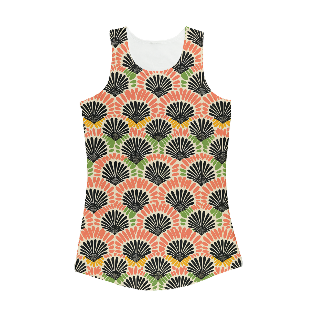 Adire Allure | African Wax Print |  Women Performance Yoga Tank Top