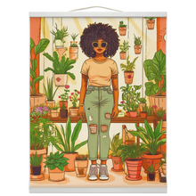 Load image into Gallery viewer, Plant Mom Collection | Peach Dream | Hanging Canvas Prints | Black Woman | By Her Beloved Plant Babies |
