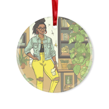 Load image into Gallery viewer, Black in Tech | Janet | Glass Hanging Ornament
