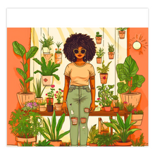 Load image into Gallery viewer, Plant Mom Collection | Peach Dream | Folded Cards | Black Woman | By Her Beloved Plant Babies |
