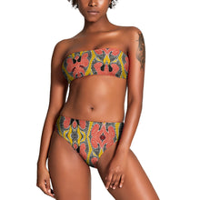 Load image into Gallery viewer, Womens&#39;s African Print | Two Piece Bikini Swimsuit| African Wax print| Bandu top|  up to 2x
