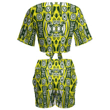 Load image into Gallery viewer, African wax batik Print | Separates| Two Piece  Romper Set| beach set| Engagement Party outfit| Bachelorette|
