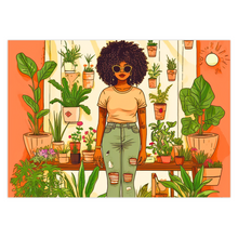 Load image into Gallery viewer, Plant Mom Collection | Peach Dream | Folded Cards | Black Woman | By Her Beloved Plant Babies |
