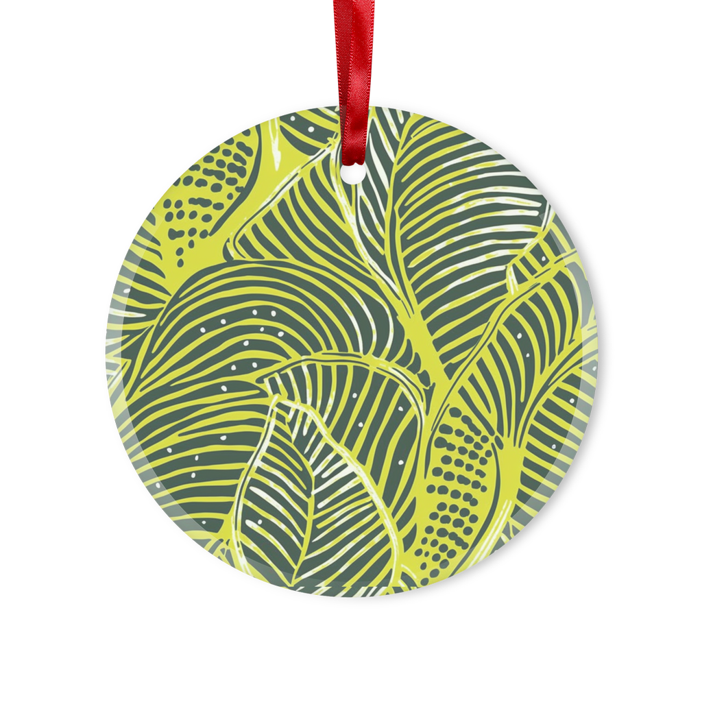 | Shweshwe Splendor | African Wax Print | Glass Hanging Ornament