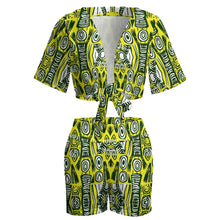 Load image into Gallery viewer, African wax batik Print | Separates| Two Piece  Romper Set| beach set| Engagement Party outfit| Bachelorette|
