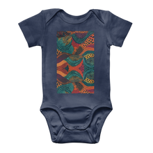 Load image into Gallery viewer, Kente Kaleidoscope| African Wax Print | African Pattern| Classic Baby Onesie Bodysuit
