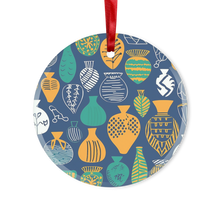 Load image into Gallery viewer, Venda Vibrance| African Wax Pattern| African Print Glass Hanging Ornament
