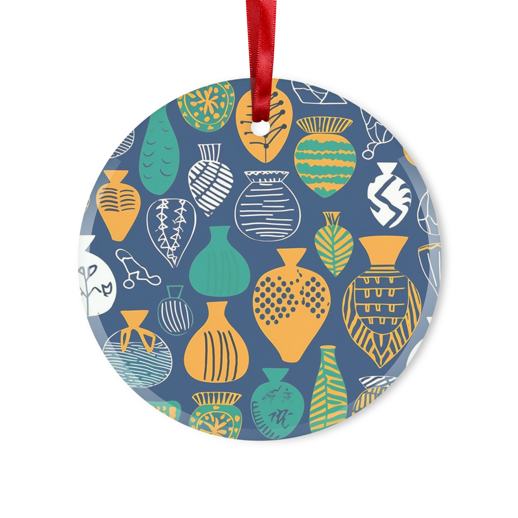 Venda Vibrance| African Wax Pattern| African Print Glass Hanging Ornament