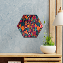 Load image into Gallery viewer, African Batik Print, Bold and Bountiful, Oranges, Fig, Passion Fruit, Black Owned - Teal, Plumb, Burt Orange | Wall Tile | Wall Print |
