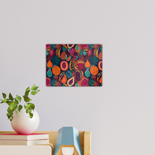 Load image into Gallery viewer, African Batik Print, Bold and Bountiful, Oranges, Fig, Passion Fruit, Black Owned - Teal, Plumb, Burt Orange | Wall Tile | Wall Print |
